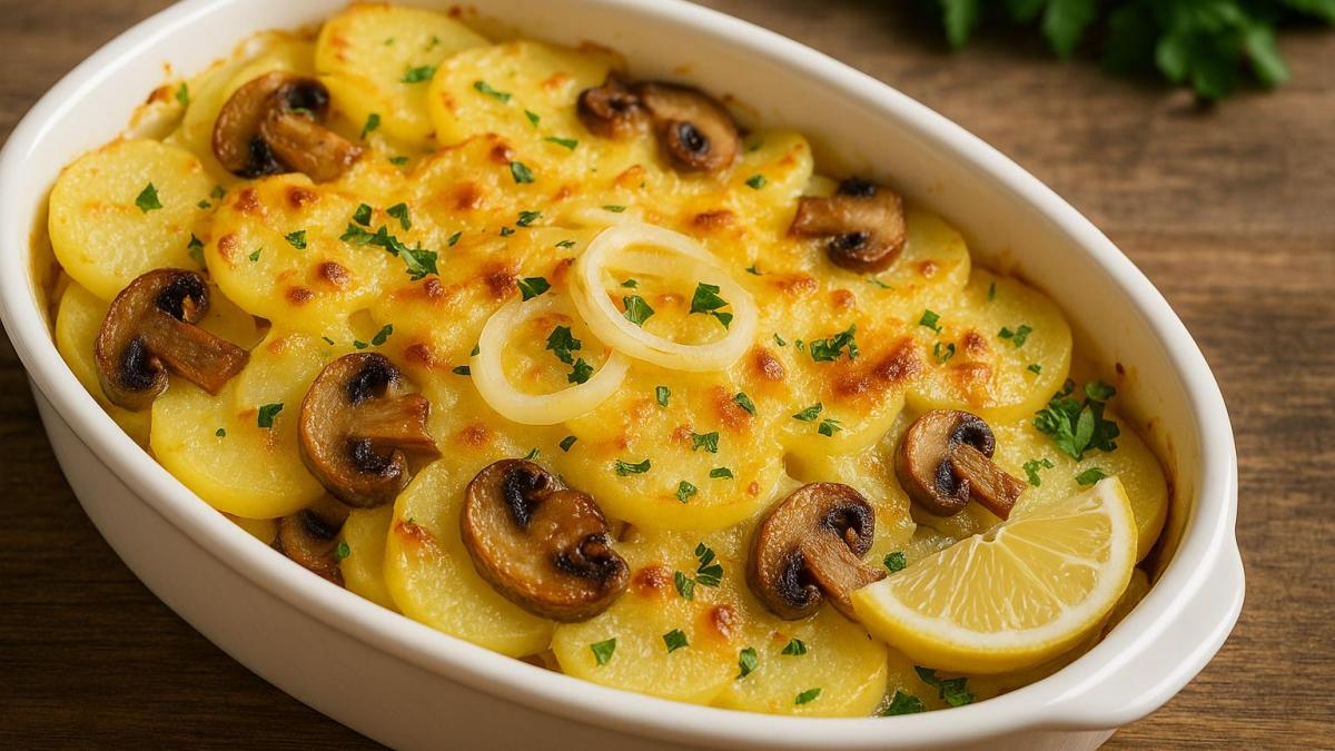 Запеканка из картофеля и грибов