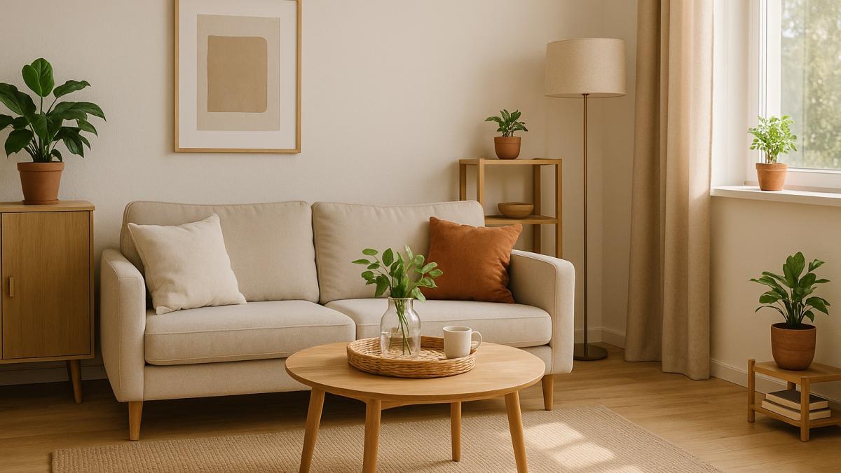 Уютная гостиная в солнечном свете