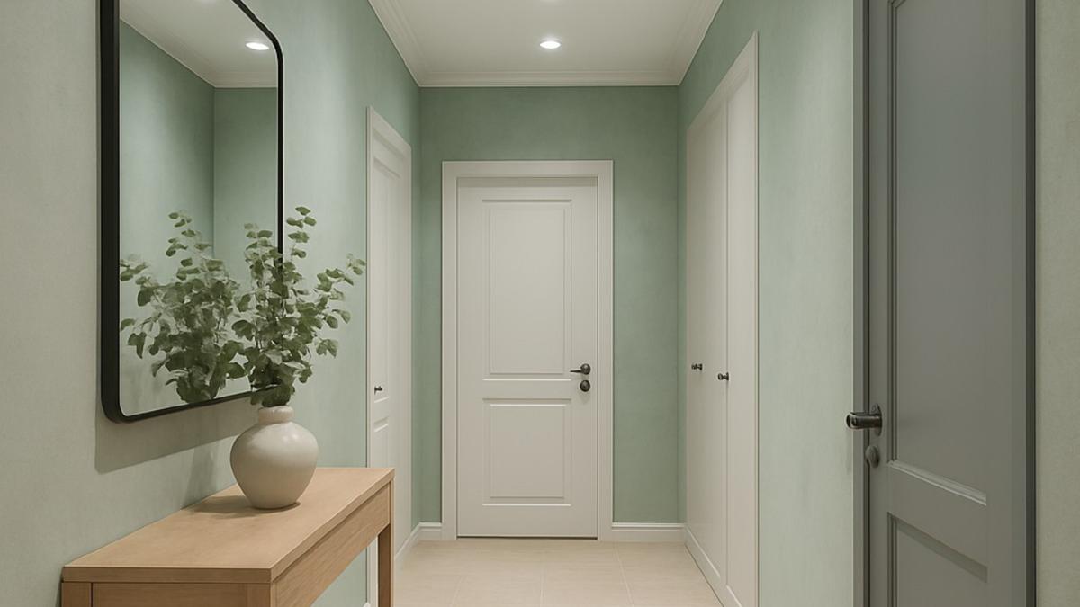 Современный узкий коридор