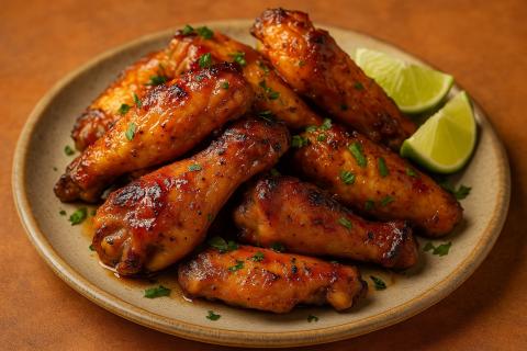 Куриные крылышки с медово-соевым маринадом сохраняют сочность при запекании до карамелизации