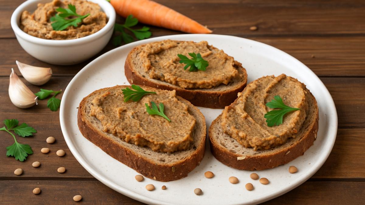 Чечевичный паштет на хлебе Чечевичный паштет на хлебе