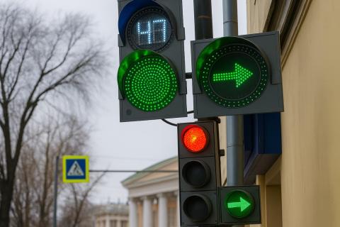 В ГАИ напомнили, что стоять под стрелкой можно только если разметка разрешает движение прямо