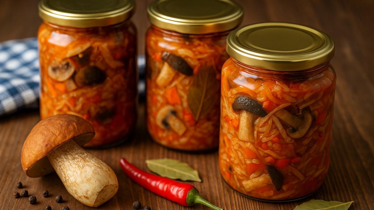 Солянка с подосиновиками в банках