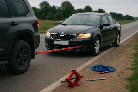 Аварийные огни обязаны быть включены на обоих автомобилях при буксировке — автоинструктор