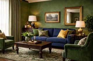 Комната выглядит “собранной” и живой: два цвета, которые работают лучше бежевого