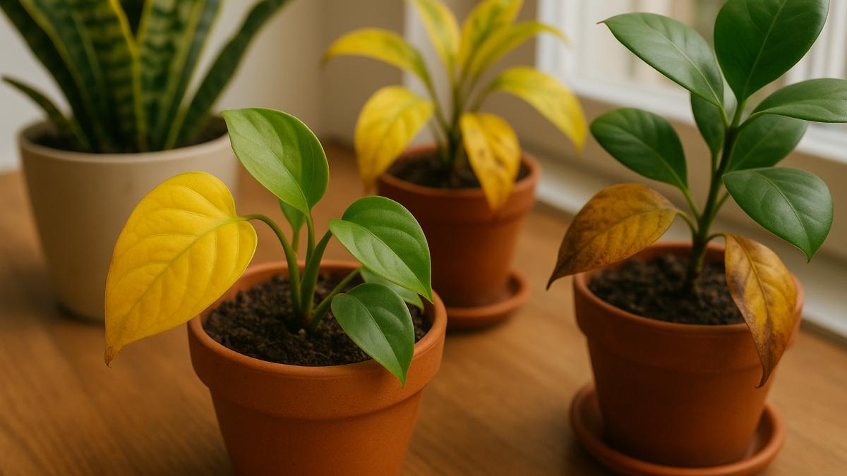 Желтеющие листья комнатных растений