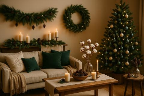 Огненная палитра задаёт стиль новогодней ёлки — дизайнеры интерьеров