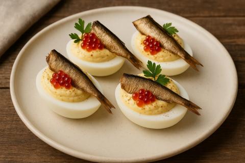 Бутерброды со шпротами на чёрном хлебе делает вкус ярким и насыщенным