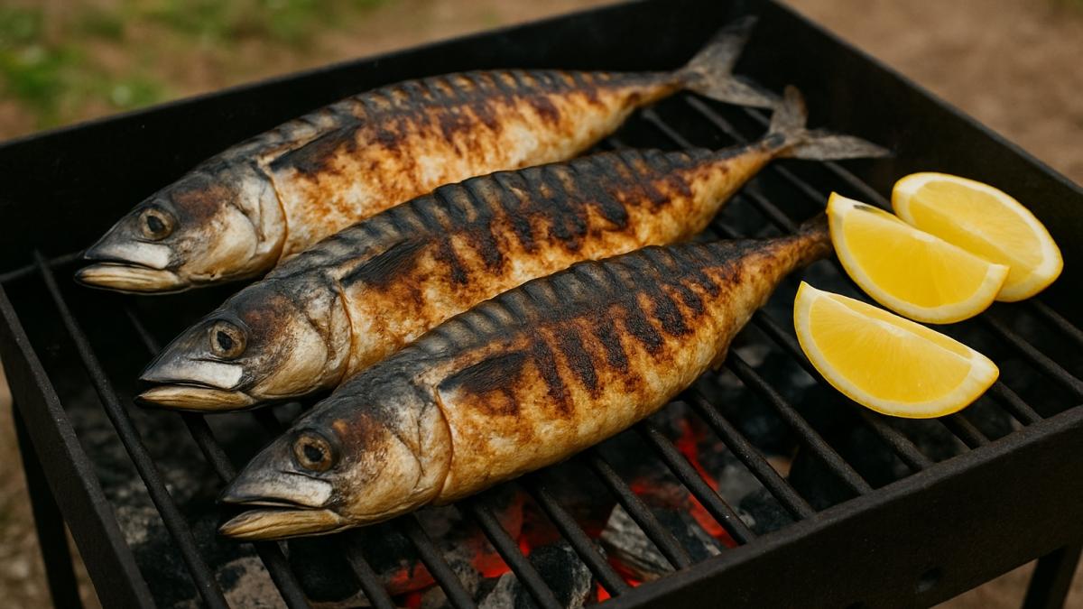 Скумбрия на мангале Скумбрия на мангале