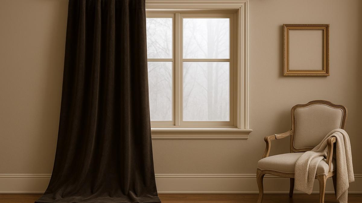 Бархатные шторы в гостиной