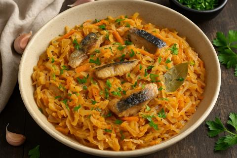 Диетолог Фуэнтес: уксус усиливает вкус тушёной капусты и снижает калорийность блюда