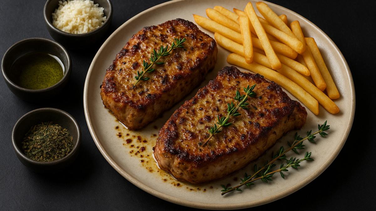 Свиные стейки в маринаде с хреном Свиные стейки в маринаде с хреном