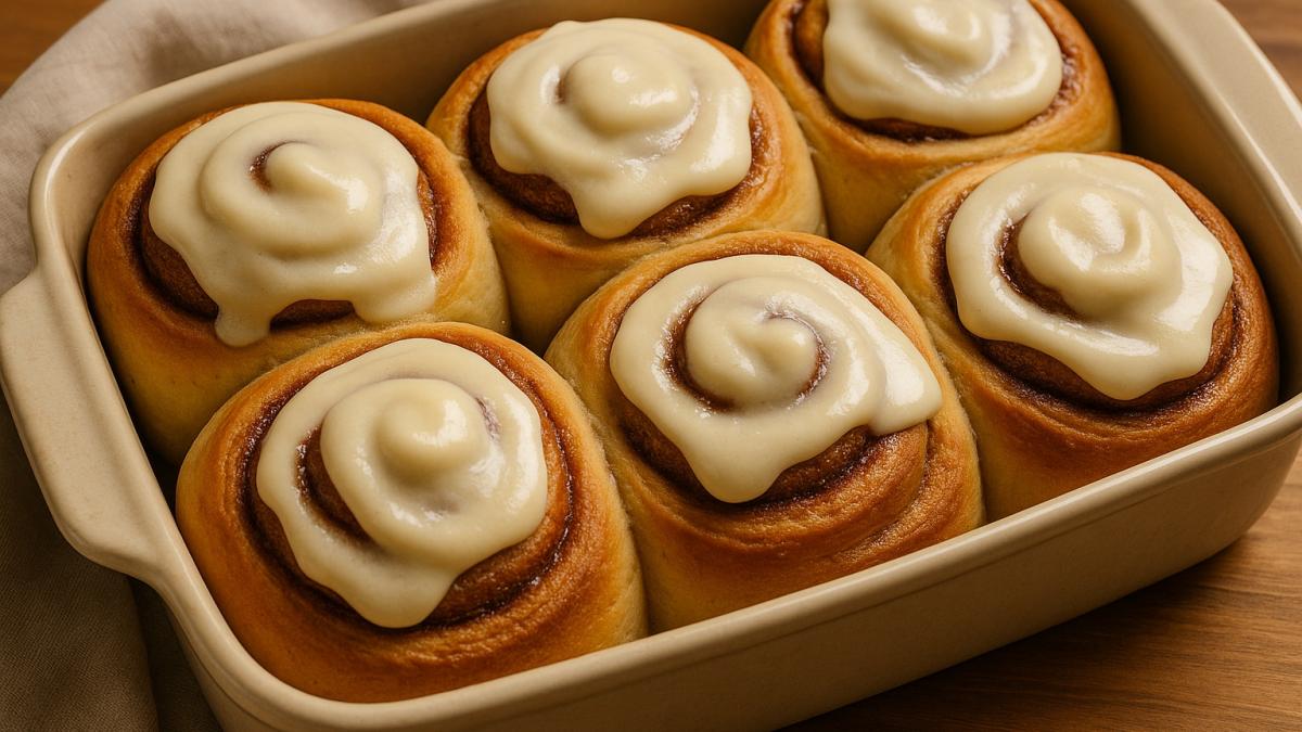 Булочки с корицей и сливочной глазурью