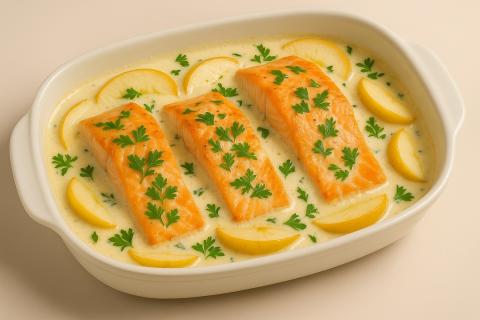 Горбуша в духовке с майонезом и сыром получается сочной
