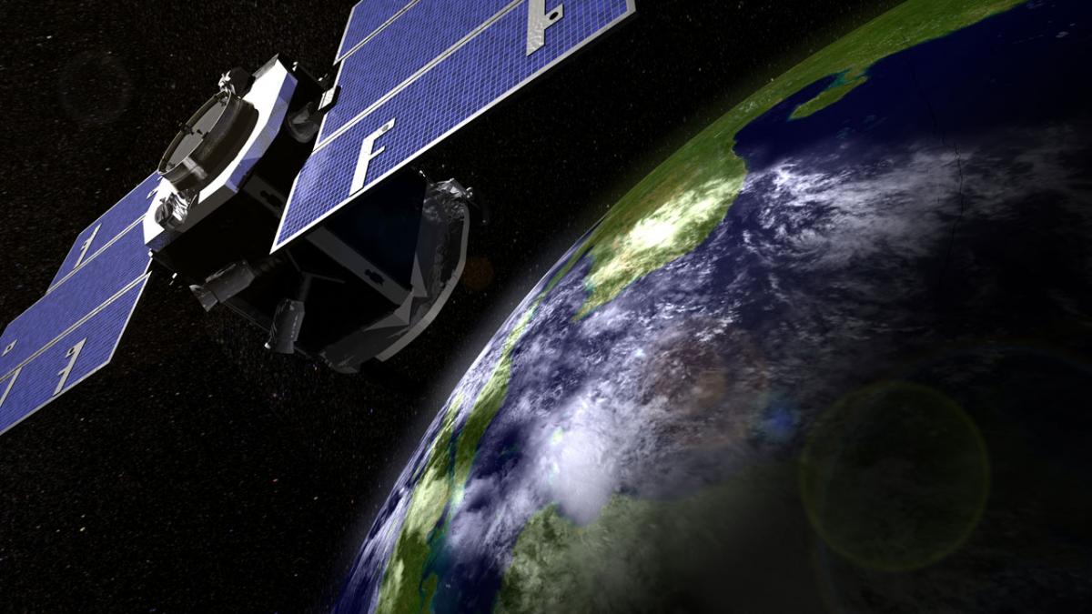 Спутник CloudSat в представлении художника Спутник CloudSat в представлении художника