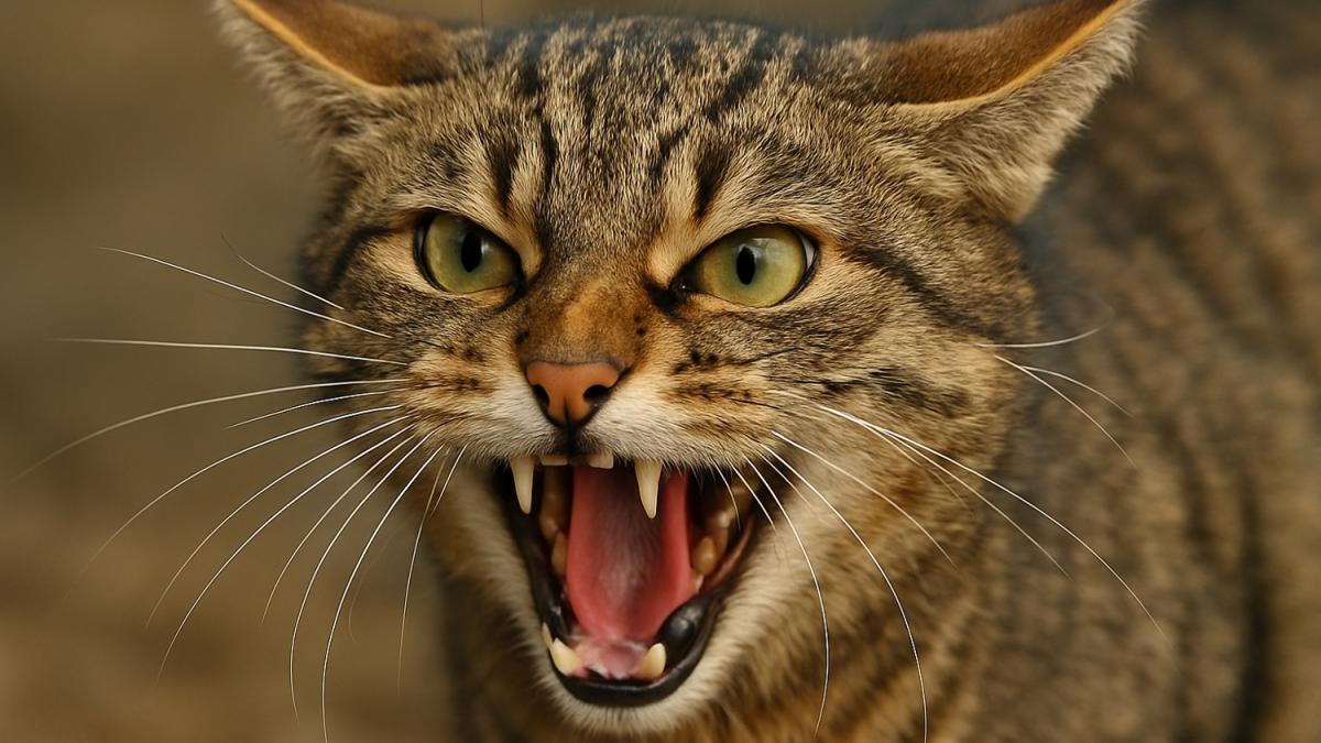 Кошка шипит