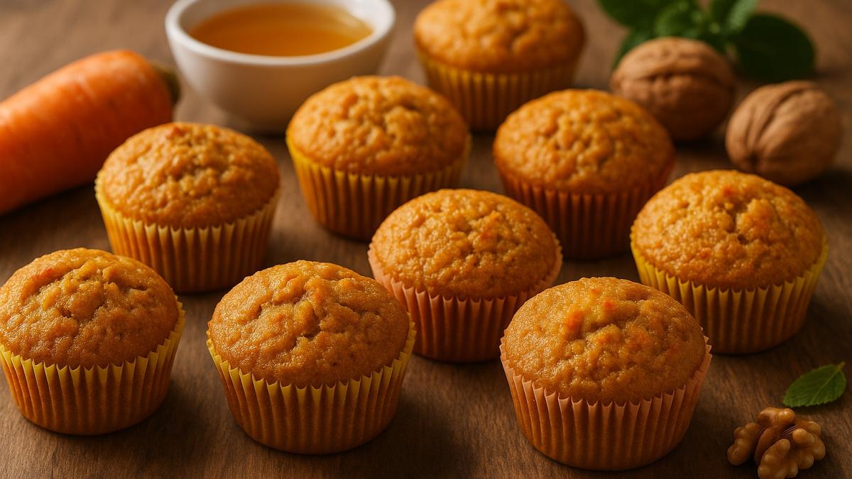 Морковные маффины с мёдом