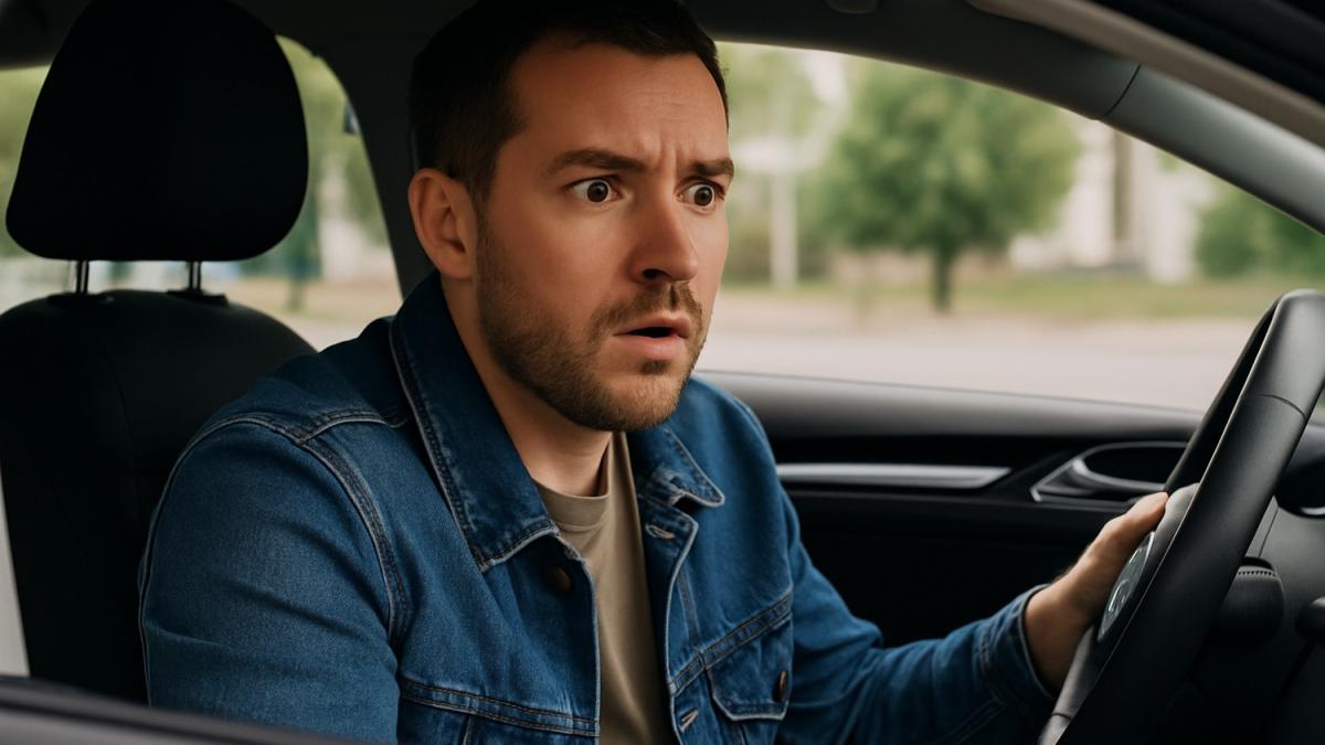 Удивленный водитель