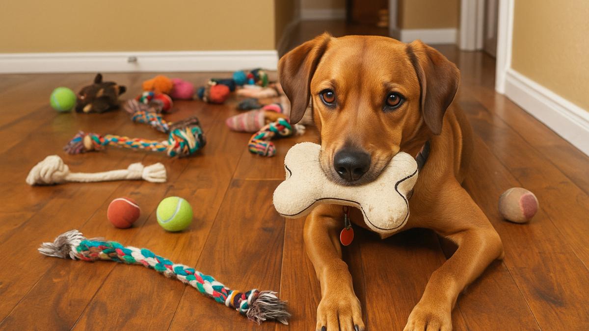 Собака с игрушкой