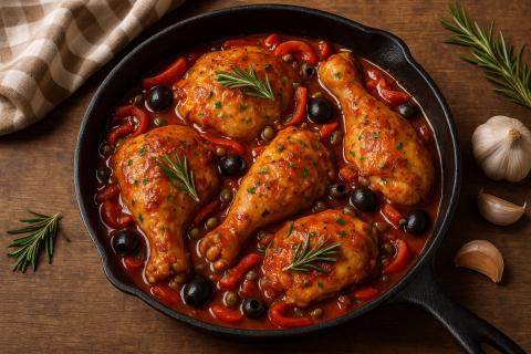 Курица, фаршированная яблоками в духовке, сохраняет сочность мяса и приобретает фруктовый аромат