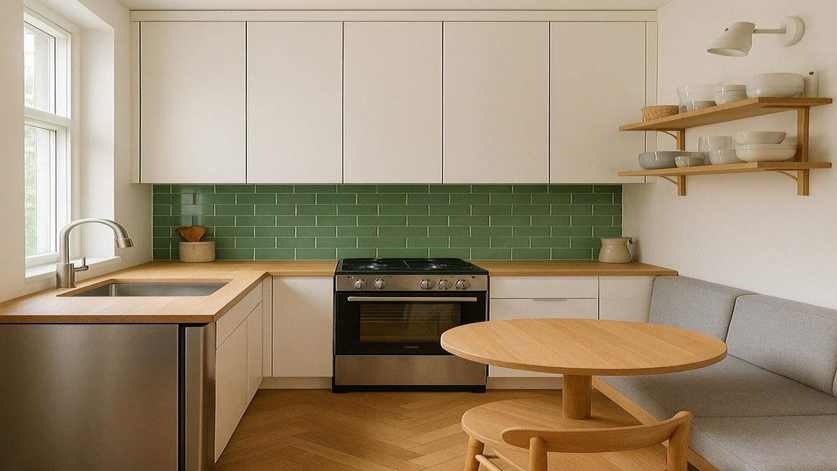 Компактная L-образная кухня