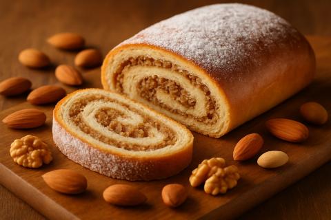 Морковный рулет с кремом из маскарпоне получается нежным и воздушным десертом