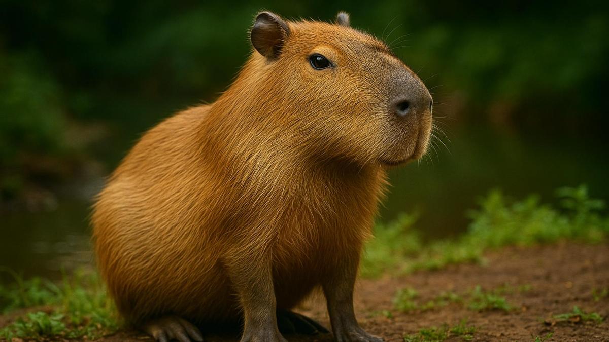 Капибара у воды