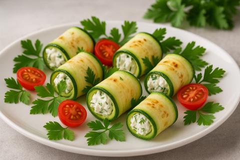 Кулинары рекомендуют готовить рулеты из кабачков с чесноком и сыром