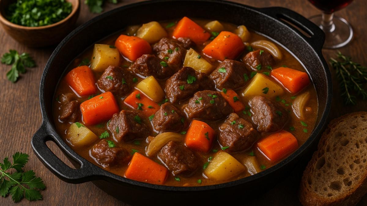 Рагу из оленины с морковью и кореньями