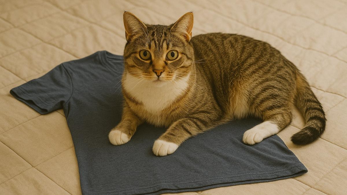 Кошка на футболке
