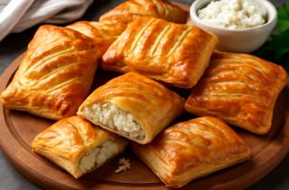 Картофельные пирожки с мясной начинкой получаются хрустящими снаружи и нежными внутри