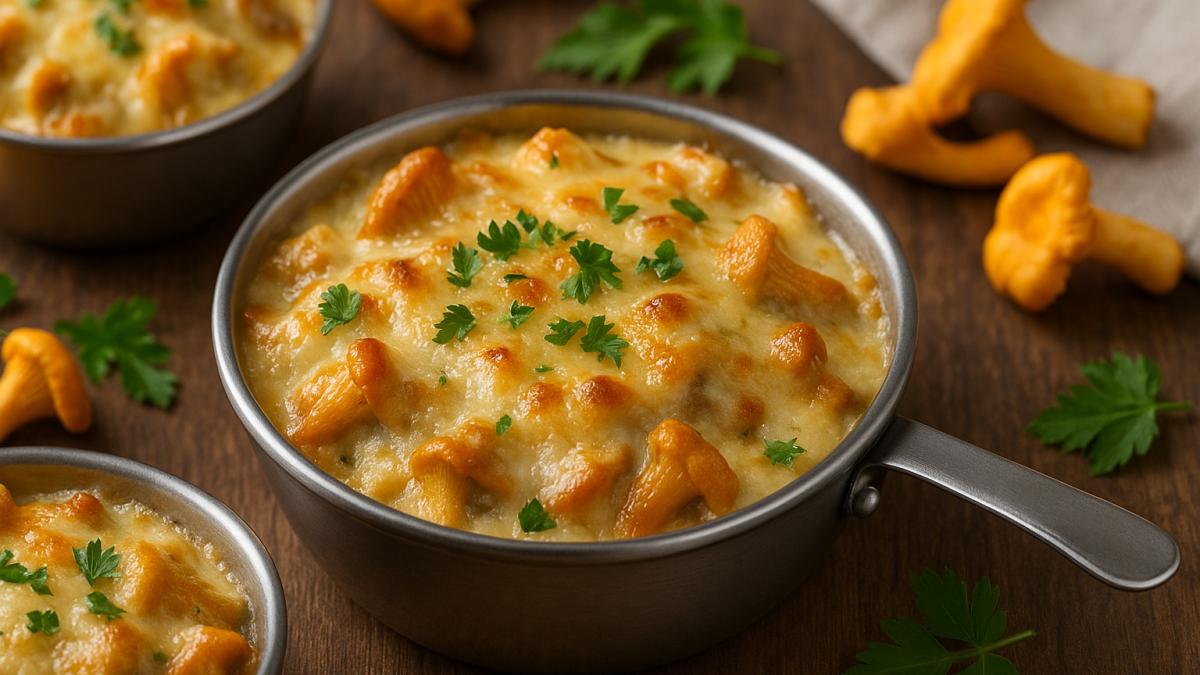 Жюльен с лисичками и сметаной Жюльен с лисичками и сметаной