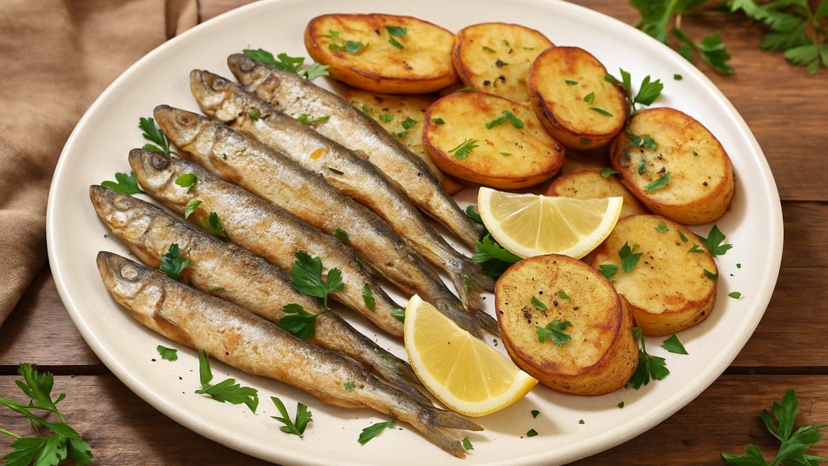 Жареная мойва с картошкой