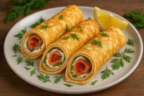 Блины с лососем стали праздничным трендом зимнего меню — Cuisineaz