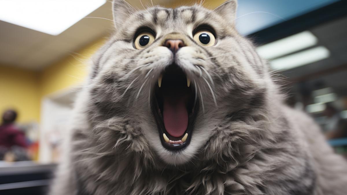 Испуганная кошка Испуганная кошка