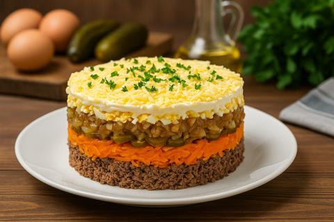 Салат с яйцом, сыром и кукурузой готовится за 20 минут — повар