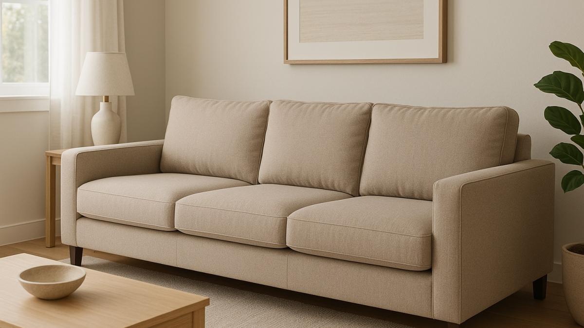 Современная гостиная с модным диваном