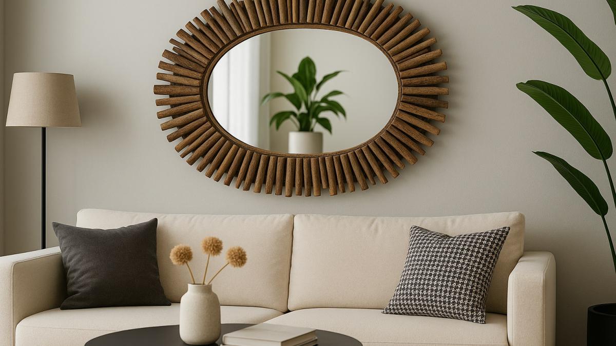 Современный интерьер с зеркалом