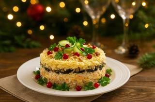 Салат Нежный с курицей и сыром готовится слоями — повар