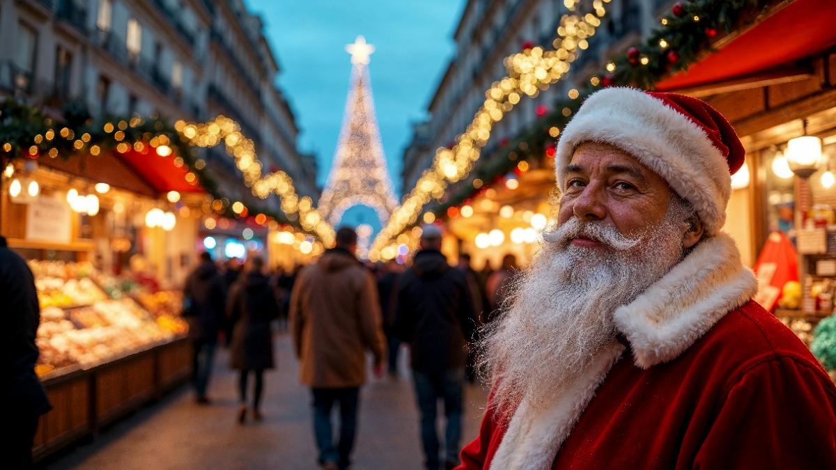 Рождественская ярмарка в прекрасный зимний сезон