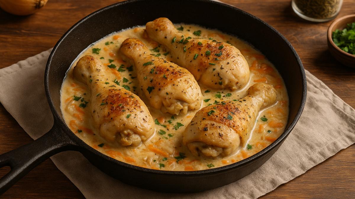 Куриные голени в сметанном соусе
