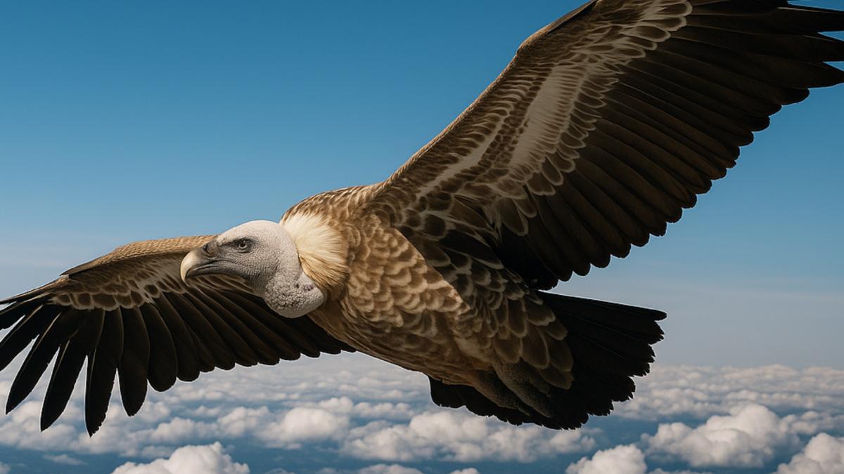 гриф Рюппеля в полёте