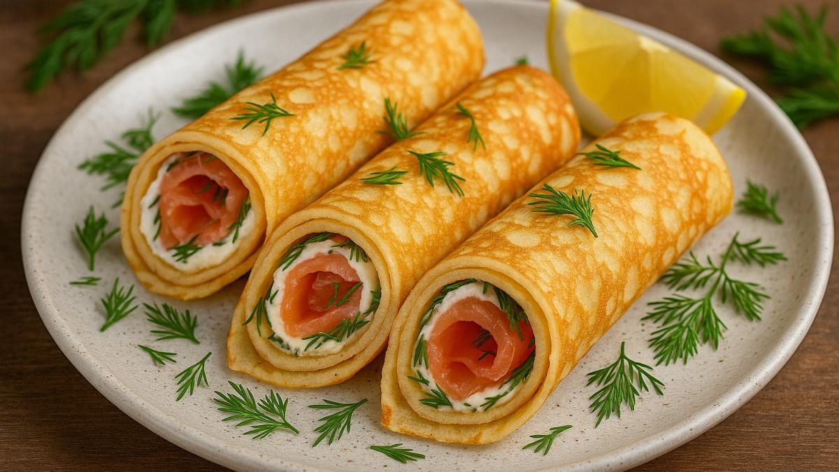 Блины с рыбой и зеленью Блины с рыбой и зеленью