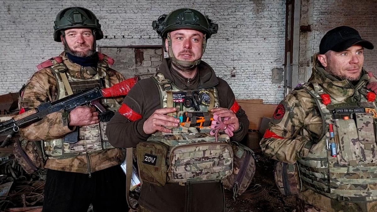 Бойцы спецназа Ахмат в Курской области Бойцы спецназа Ахмат в Курской области