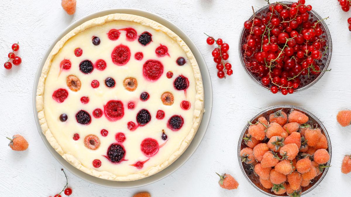 Пирог с творогом и ягодами Пирог с творогом и ягодами