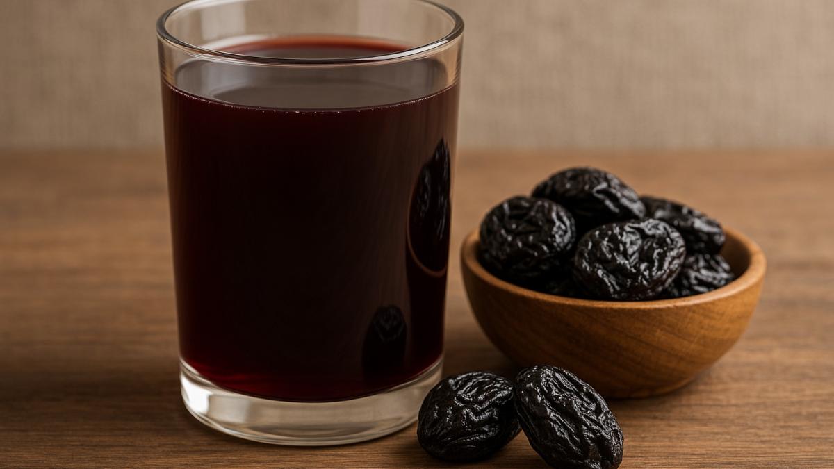 Стакан сока и чернослив