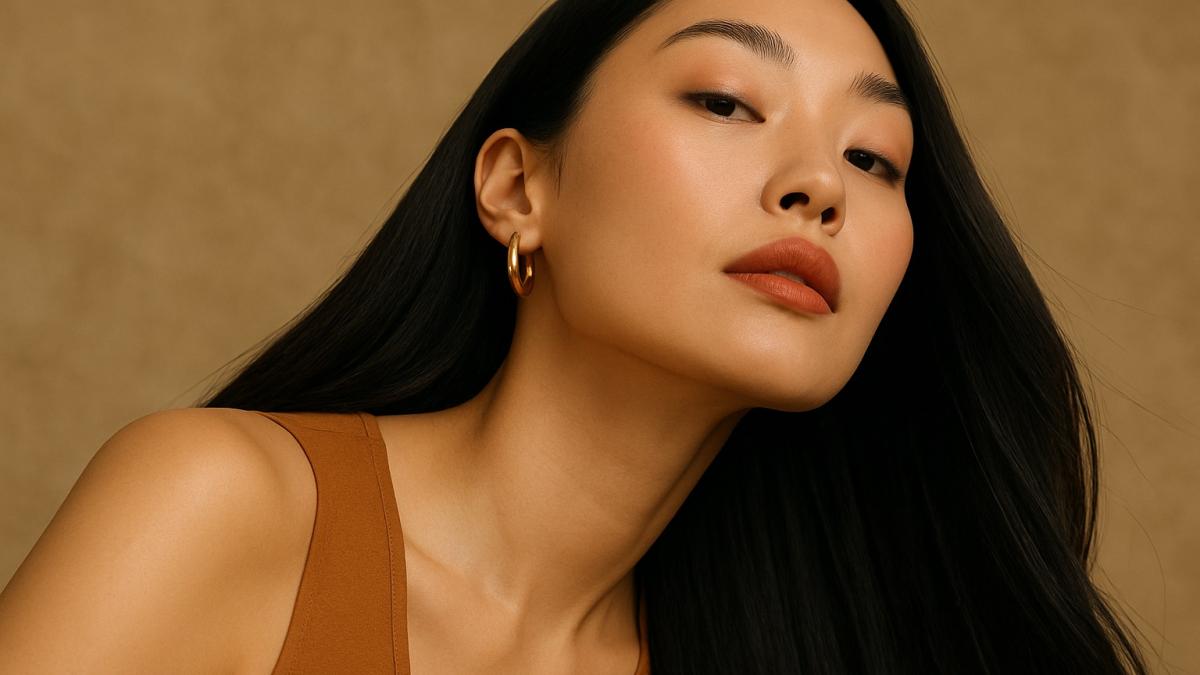 Азиатская девушка с длинными волосами