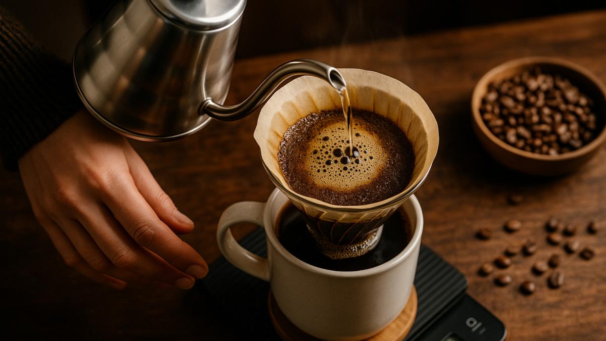 Приготовление кофе пуровер