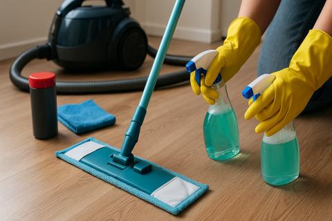 Робин Мёрфи: чтобы удалить жир с пола, используйте тёплую воду и мягкое средство для посуды