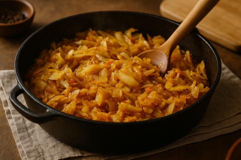 Тушеная капуста с картофелем является основой повседневного рациона — повар